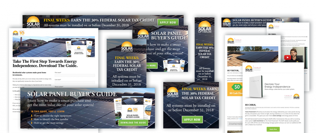 copywriting for a solar company on display ads, CTAs, and email marketing