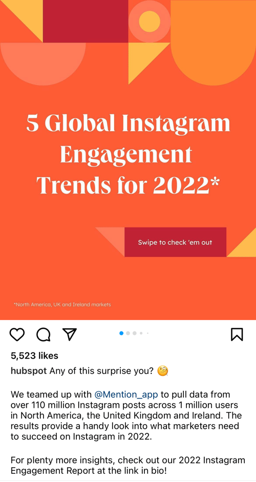 example of hubspot instagram post