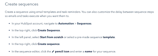 steps to create hubspot sequences