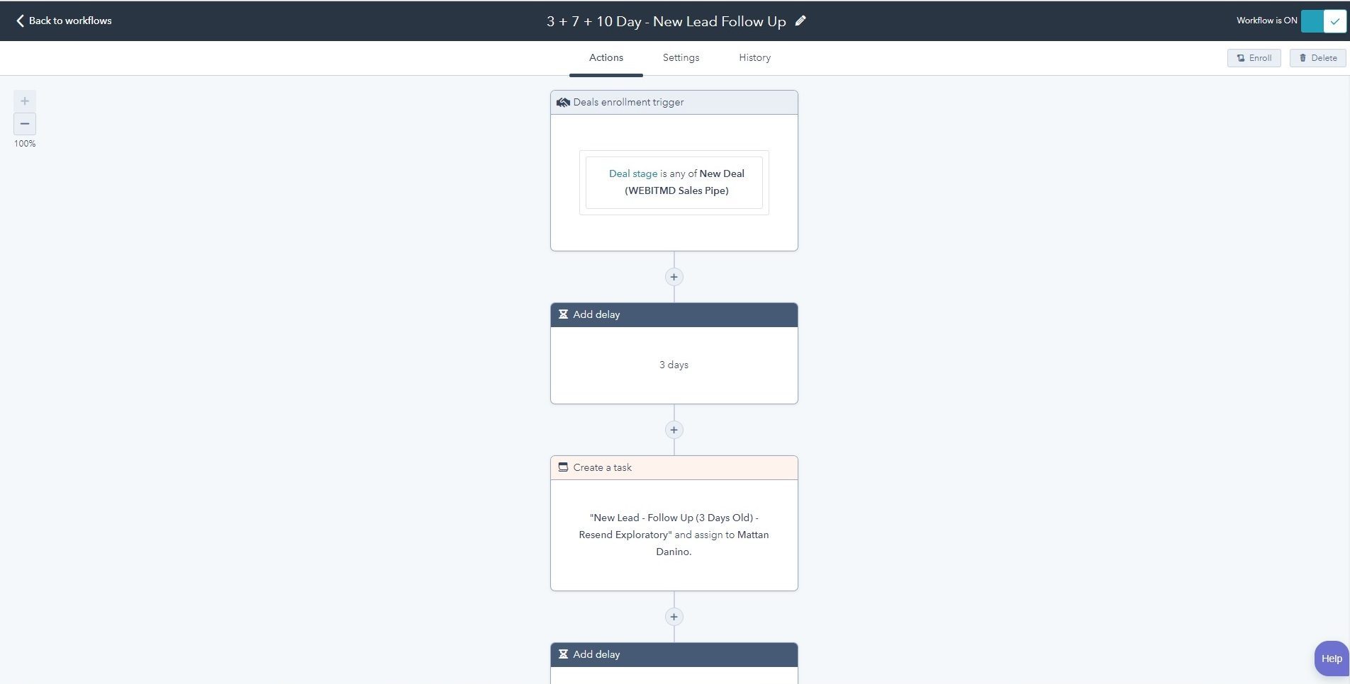 Automated Task Reminder Workflow in HubSpot