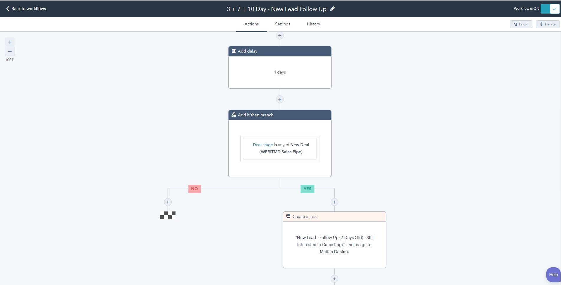 Automated Task Reminder Workflow in HubSpot