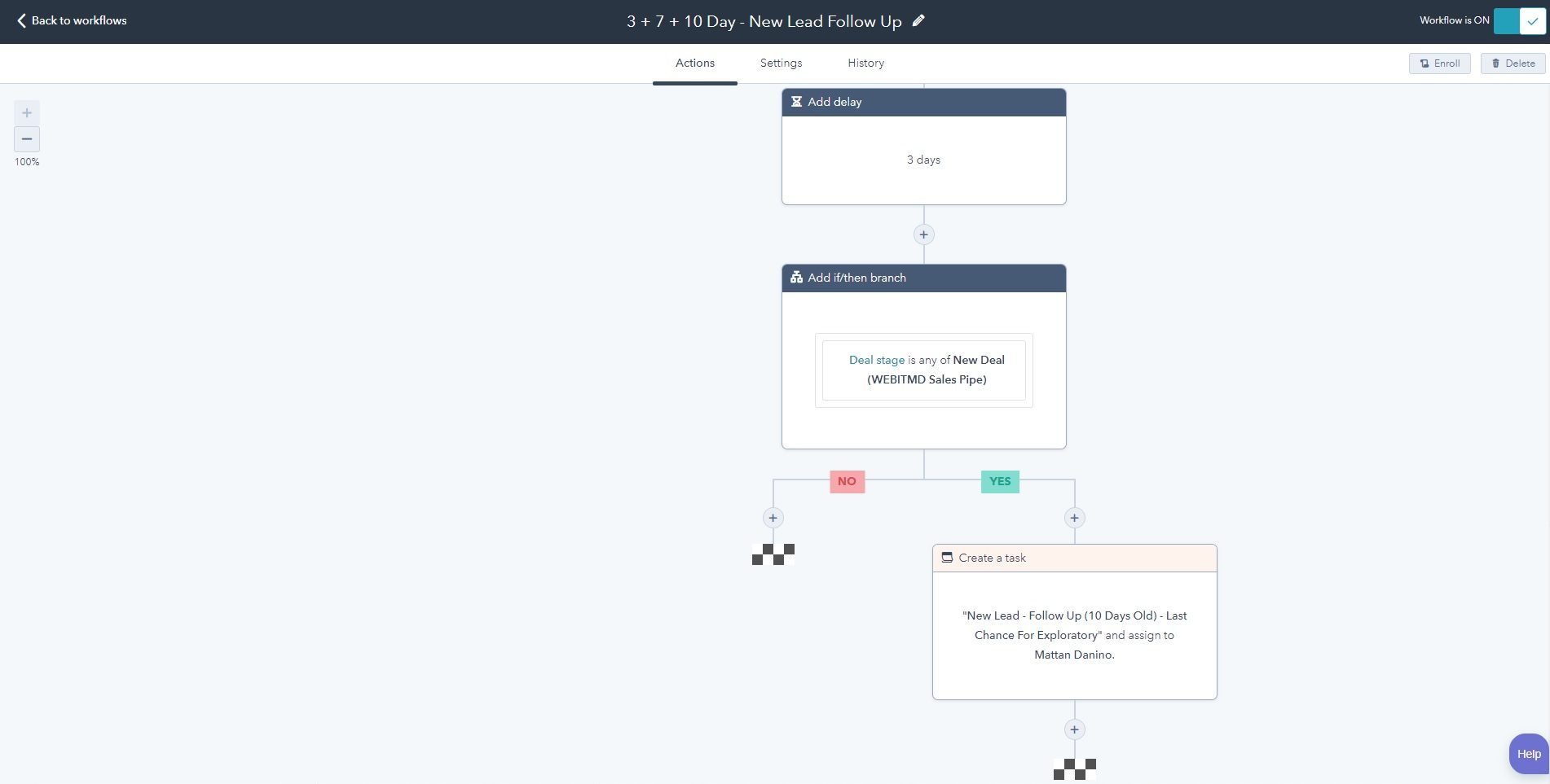 Automated Task Reminder Workflow in HubSpot